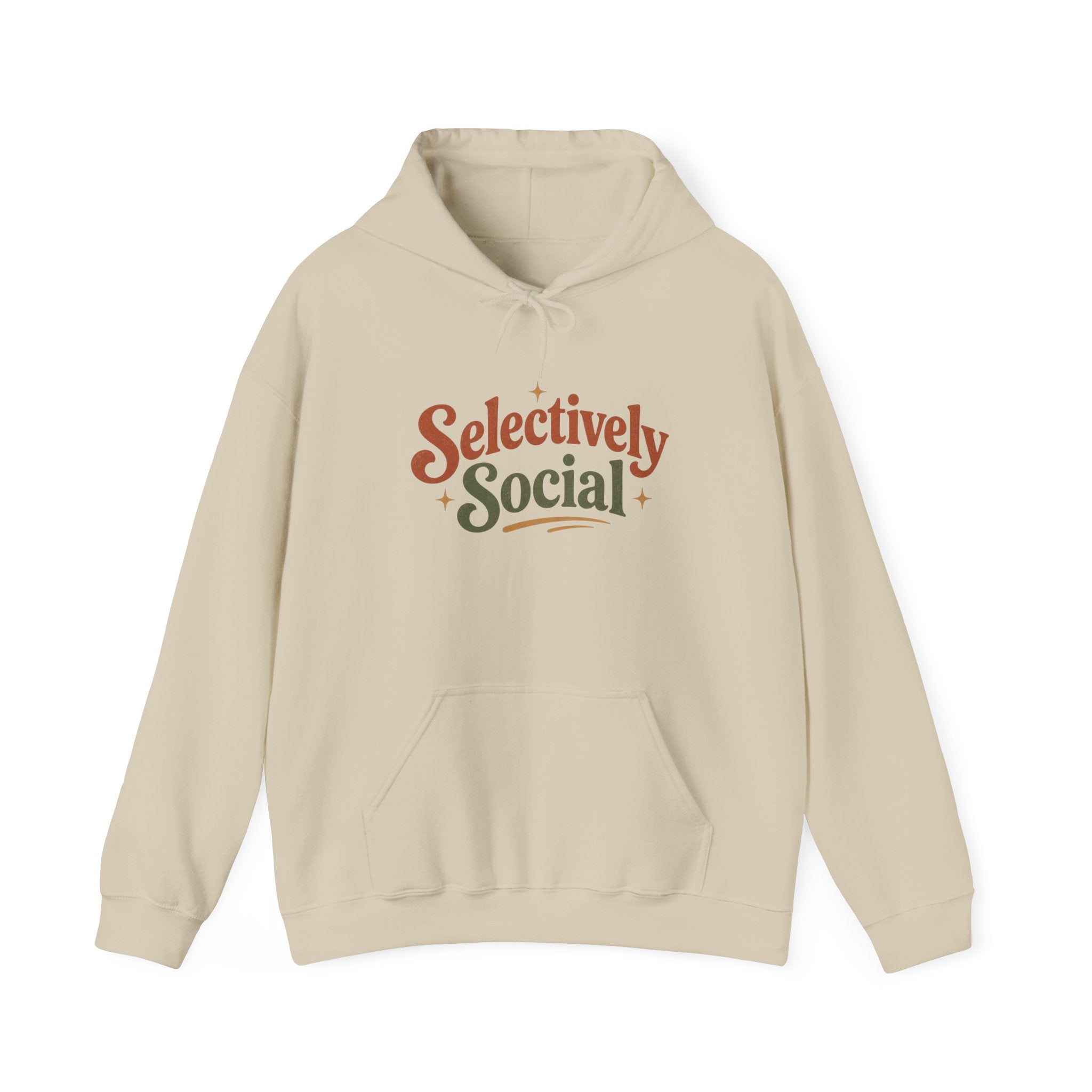 Selectively Social Hoodie | Vintage Retro Graphic Sweatshirt, Introvert Gift