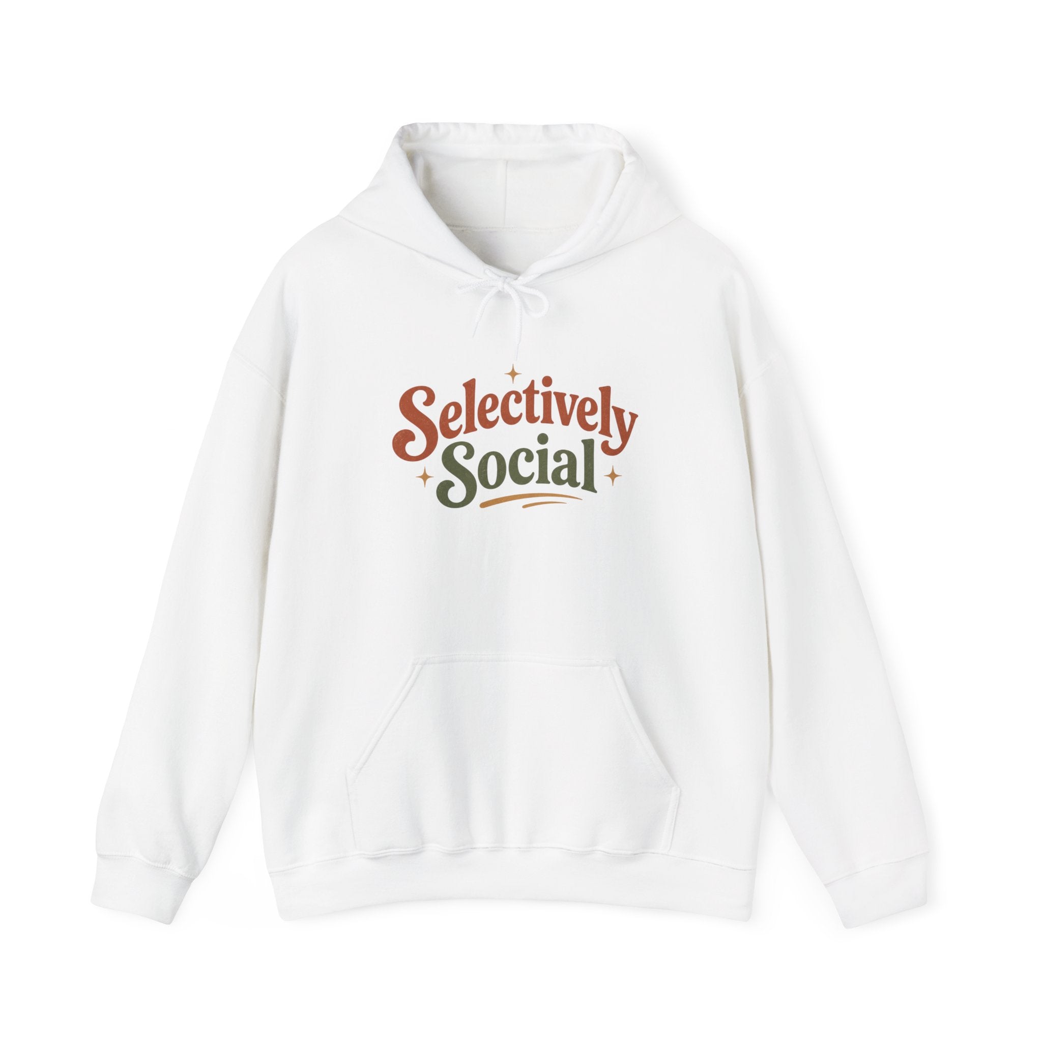 Selectively Social Hoodie | Vintage Retro Graphic Sweatshirt, Introvert Gift