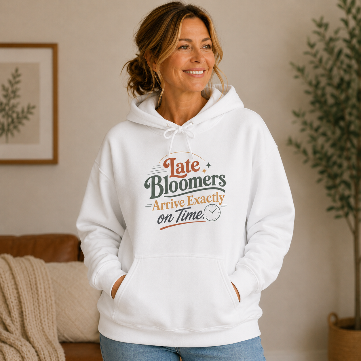 Late Bloomers Hoodie | Retro Inspirational Sweatshirt, Cozy Fleece Pullover