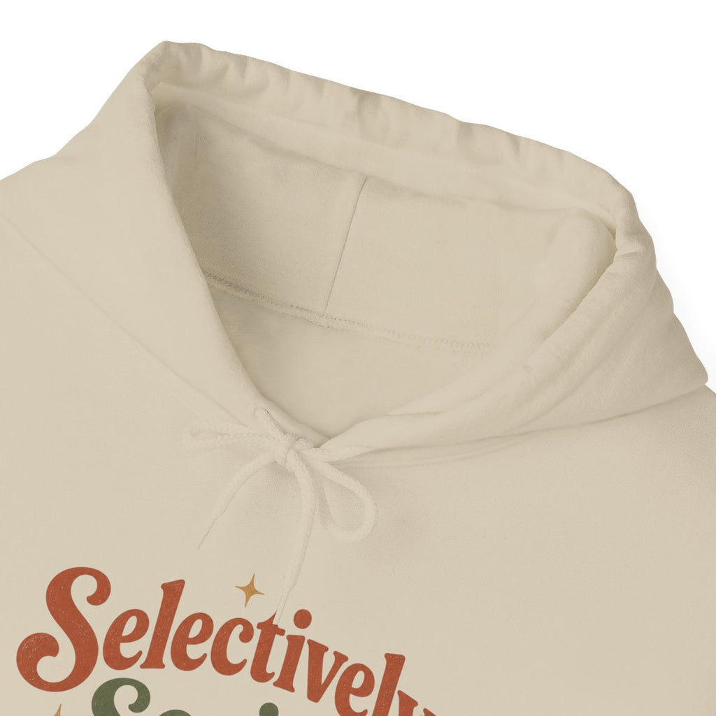 Selectively Social Hoodie | Vintage Retro Graphic Sweatshirt, Introvert Gift